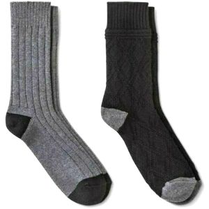 4pr Goodfellow & Co Men's Boot Crew Thick Winter Socks, Black Grey